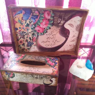 ست سینی و جادستمالی چوبی