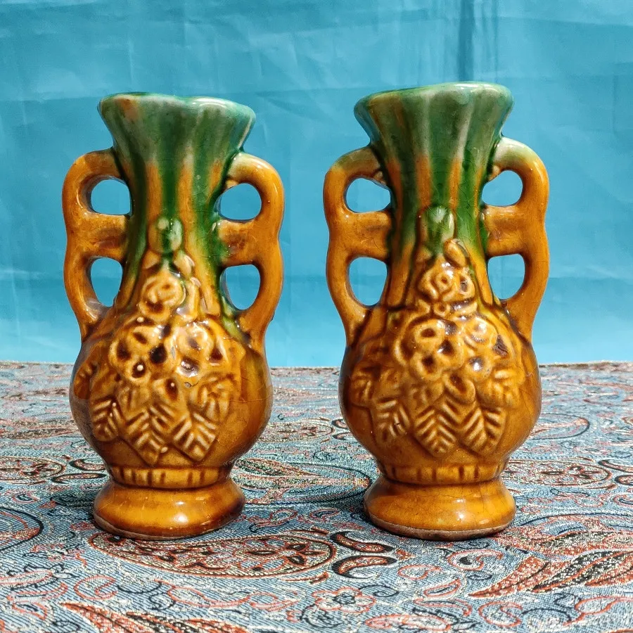 جفت گلدان سفالی
