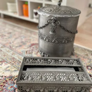 ست سطل زباله و جا دستمالی