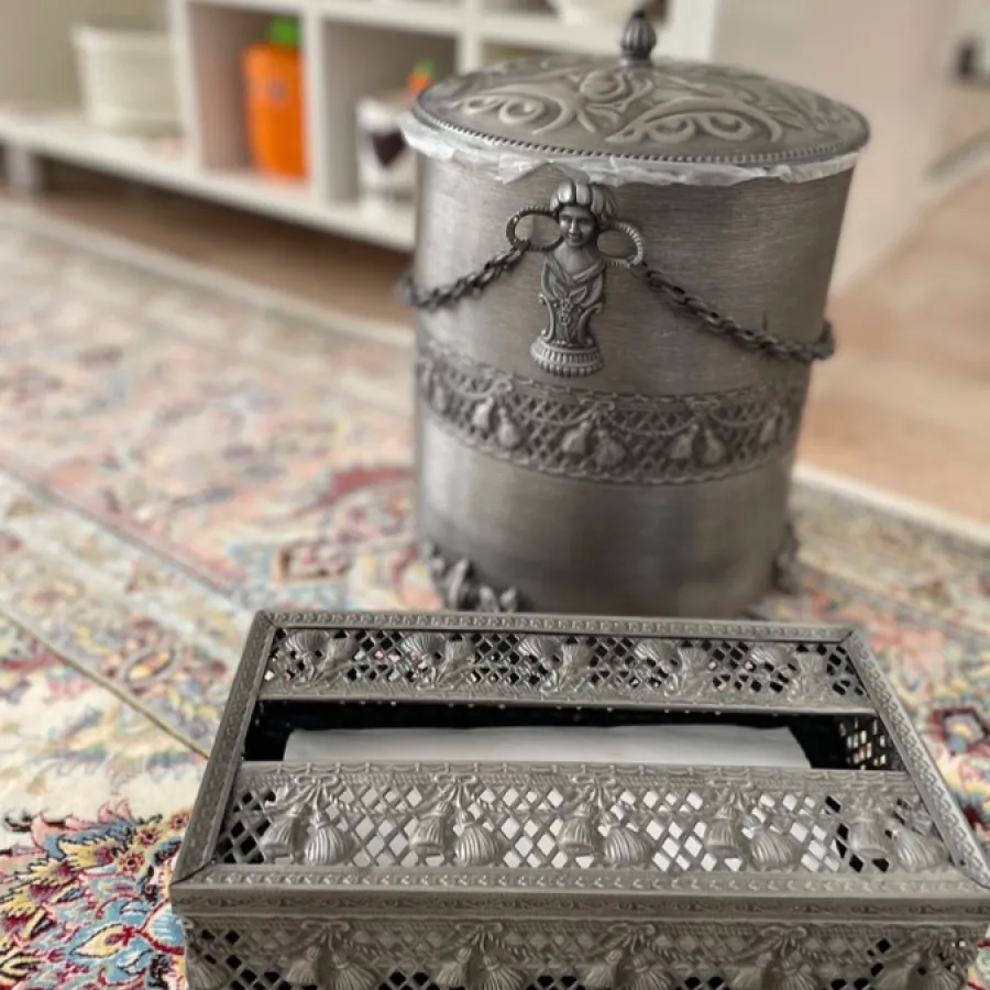 ست سطل زباله و جا دستمالی