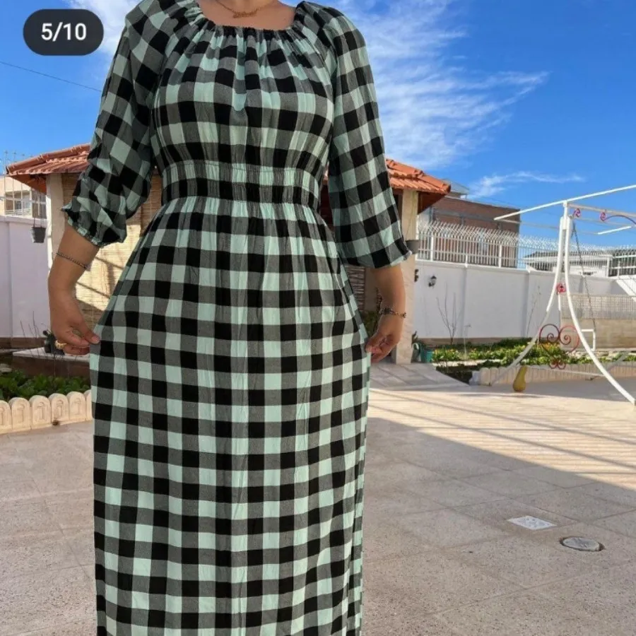 پیراهن ساحلی چهارخونه