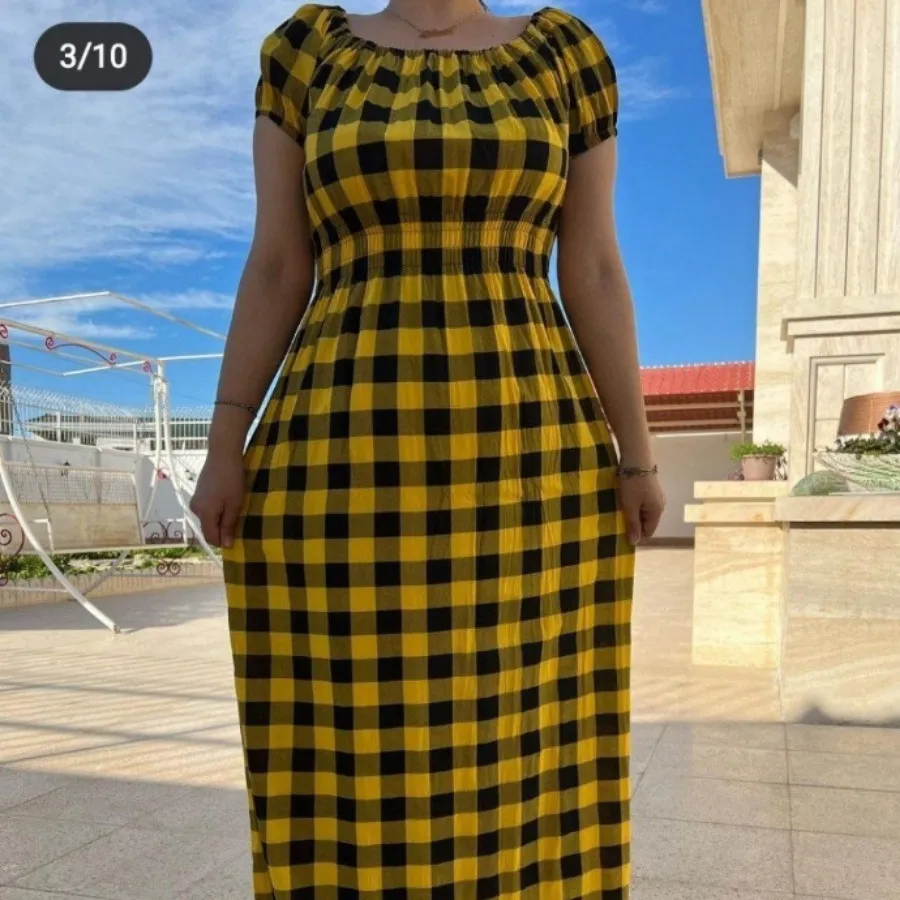 پیراهن ساحلی چهارخونه