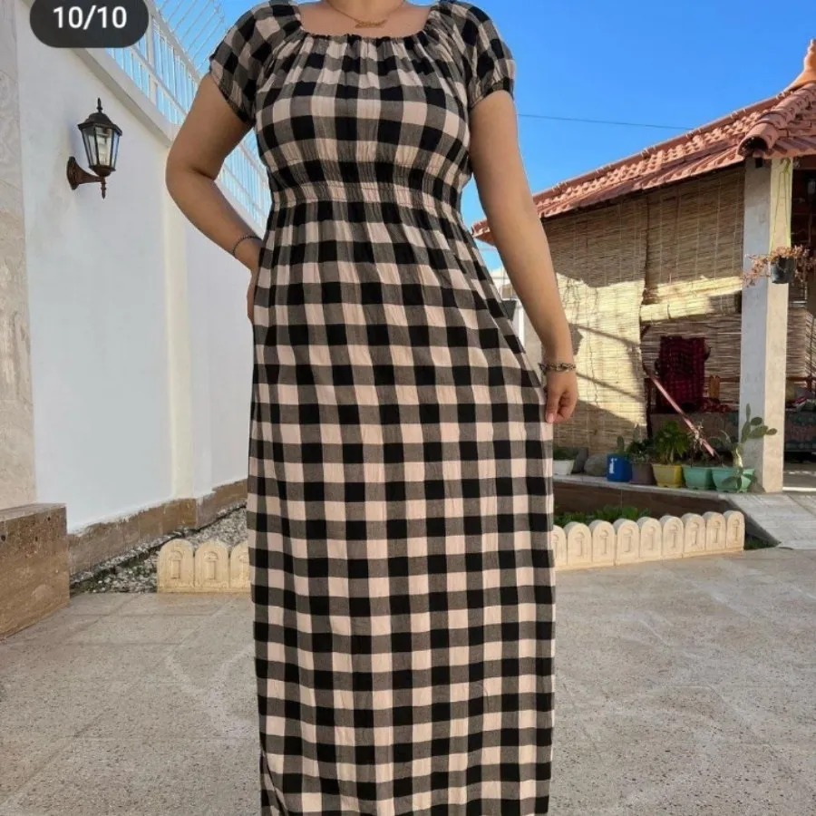 پیراهن ساحلی چهارخونه