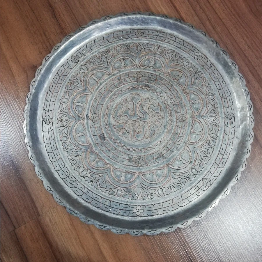 سینی مسی قلم زنی قدیمی