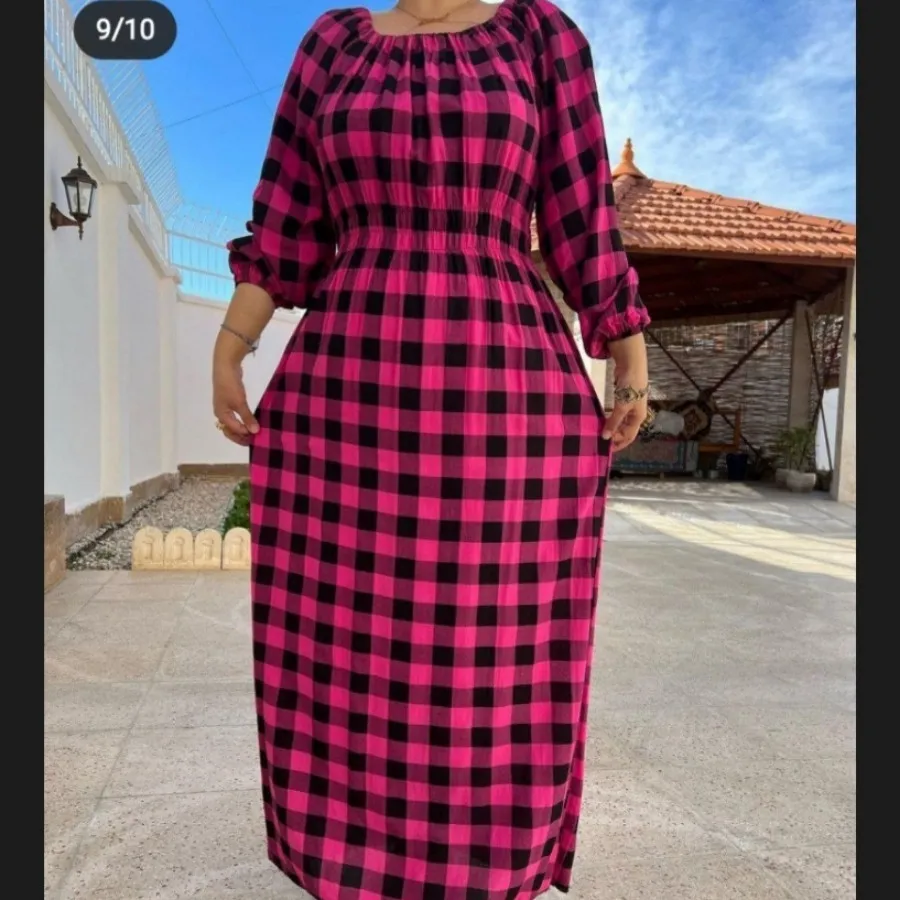 پیراهن ساحلی چهارخونه